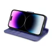 iCarer tárca tok 2in1 Cover iPhone 14 Pro Max bőr Flip Cover Anti-RFID világos, lila