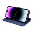 iCarer Wallet Case 2in1 Cover iPhone 14 Pro Max bőr Flip Case Anti-RFID tok, kék