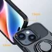 Joyroom Dual Hinge tok iPhone 14 Armor Case állvánnyal és gyűrűtartóval, fekete