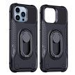 Joyroom Dual Hinge tok iPhone 14 Pro Armor Case állvánnyal és gyűrűtartóval, fekete