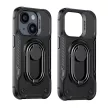 Joyroom Dual Hinge tok iPhone 14 Plus Armor Case állvánnyal és gyűrűtartóval, fekete