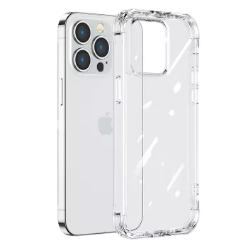  Joyroom Defender sorozatú tok, iPhone 14 Armorozott kampós tok, állvány, átlátszó