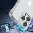 Joyroom Defender sorozatú tok, iPhone 14 Pro Max Armorozott kampós tok, állványhoz, átlátszó