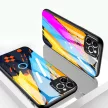 Color Glass Case Durable Cover üveg tok kamerafedéllel iPhone 11 Pro Max minta 1, színes