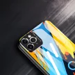 Color Glass Case Durable Cover üveg tok kamerafedéllel iPhone 11 Pro Max minta 2, színes