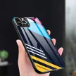 Color Glass Case Durable Cover üveg tok kamerafedéllel iPhone 11 Pro Max minta 2, színes