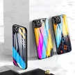 Color Glass Case Durable Cover üveg tok kamerafedéllel iPhone 11 Pro Max minta 2, színes