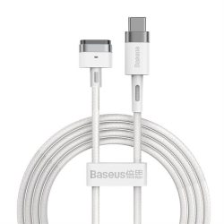   Baseus Zinc CATXC-V0274399 MacBook MagSafe 2/USB-C mágneses töltőkábel, 60W, 2m, fehér