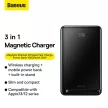 Baseus Magnetic Bracket Power Bank and Wireless Charger, 10000 mAh, 20W hordozható külső akkumulátor és vezeték nélküli Qi töltő, USB-C/USB-C kábellel, kék-fekete