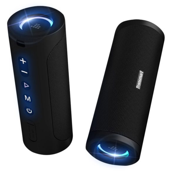 Tronsmart T6 Pro LED Bluetooth 5.0, Speaker, hordozható hangszóró, vízálló, 45W, 10400mAh, fekete