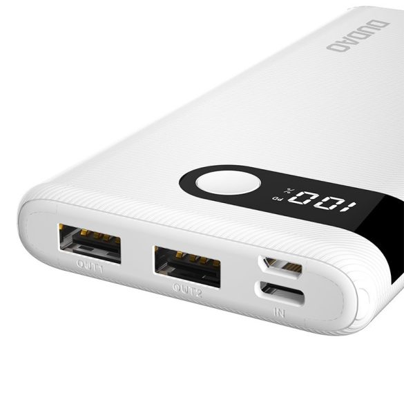 Dudao K9Pro-02 Power Bank hordozható külső akkumulátor 2xUSB/USB-C/micro USB, 10000 mAh, 2A, fekete