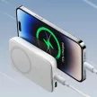 Joyroom JR-W020 Mini Magnetic Wireless Powerbank, magsafe kompatibilis  hordozható külső akkumulátor és vezeték nélküli töltő, PD, QC, 10000 mAh, 20W, fehér