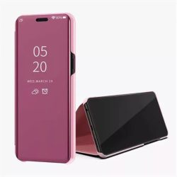   Clear View Case cover Samsung Galaxy A22 5G oldalra nyíló tok, rózsaszín