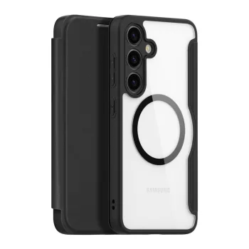   Dux Ducis Skin Pro Samsung Galaxy S24 Plus MagSafe oldalra nyíló tok, fekete