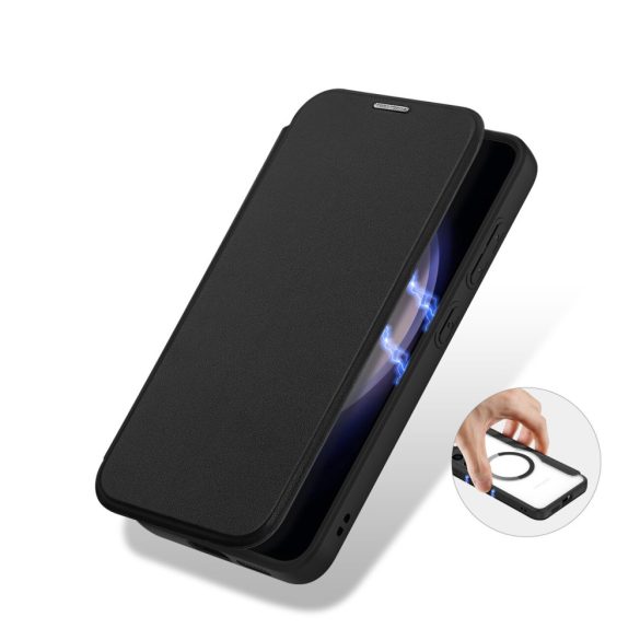 Dux Ducis Skin Pro Samsung Galaxy S24 Plus magsafe kompatibilis oldalra nyíló tok, fekete