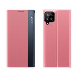  New Sleep Case Samsung Galaxy A12 oldalra nyíló tok, rózsaszín