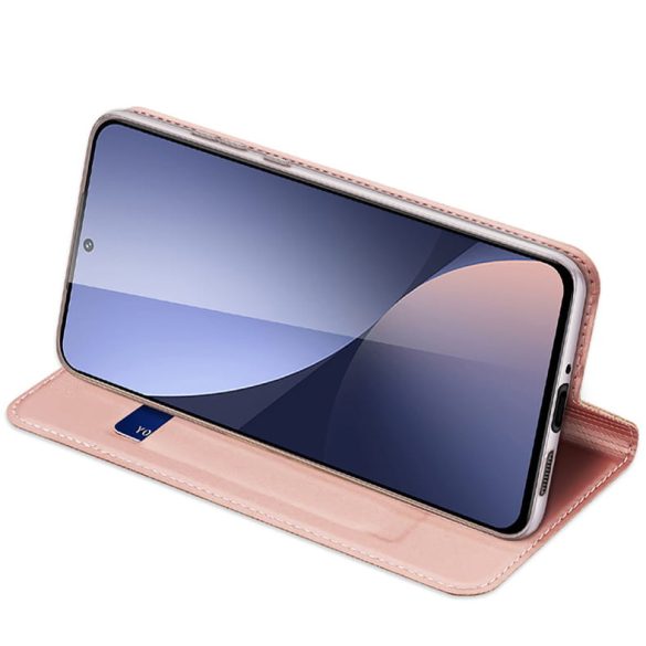 Dux Ducis Skin Pro Xiaomi Redmi 12 oldalra nyíló tok, rózsaszín
