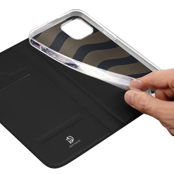 Dux Ducis Skin Pro Card Wallet iPhone 15 oldalra nyíló tok, fekete
