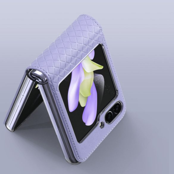 Dux Ducis Flip Leather Case Samsung Galaxy Z Flip 5 eredeti bőr hátlap, tok, lila