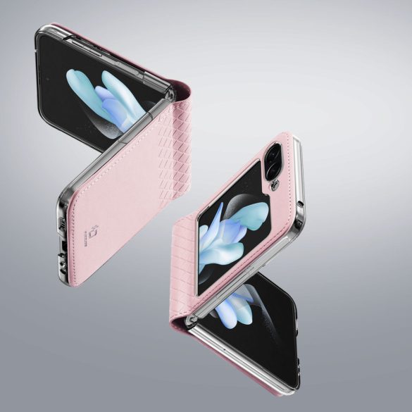 Dux Ducis Flip Leather Case Samsung Galaxy Z Flip 5 eredeti bőr hátlap, tok, rózsaszín