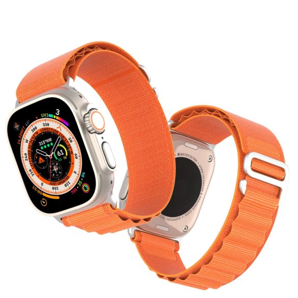 Dux Ducis Buckle Strap for Apple Watch 1/2/3/4/5/6/7/8/9/SE/Ultra, 38/40/41mm óraszíj, narancssárga