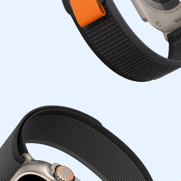 Dux Ducis Sport Velcro Strap for Apple Watch 1/2/3/4/5/6/7/8/9/SE/Ultra, 42/44/45/49mm óraszíj, fekete-szürke