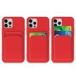 Card Case Silicone Samsung Galaxy A32 4G hátlap, tok, piros