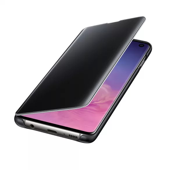 Clear View Case Samsung Galaxy A32 4G oldalra nyíló tok, fekete