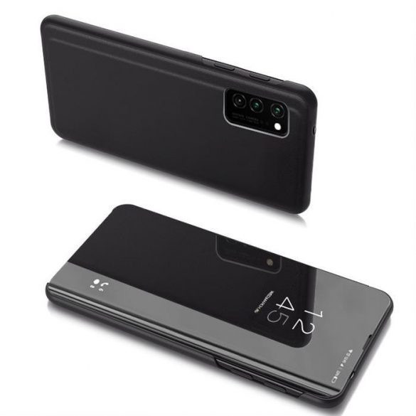 Clear View Case Samsung Galaxy A32 4G oldalra nyíló tok, fekete
