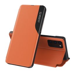   Eco Leather View Case Samsung Galaxy A32 5G oldalra nyíló tok, narancssárga
