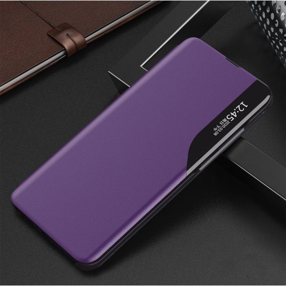 Eco Leather View Case Samsung Galaxy A32 5G oldalra nyíló tok, lila