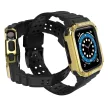 Protect óraszíj Band Apple Watch 7/SE, 42/44/45mm ütésálló tok és óraszíj, fekete-arany