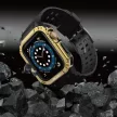 Protect óraszíj Band Apple Watch 7/SE, 42/44/45mm ütésálló tok és óraszíj, fekete-arany