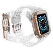 Protect óraszíj Band Apple Watch 2/3/4/5/6/7/SE, 42/44/45mm ütésálló tok és óraszíj, átlátszó-rozéarany