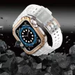 Protect óraszíj Band Apple Watch 2/3/4/5/6/7/SE, 42/44/45mm ütésálló tok és óraszíj, átlátszó-rozéarany