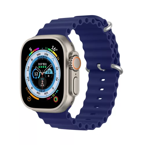 Dux Ducis óraszíj Apple Watch 2/3/4/5/6/7/8/9/SE, 42/44/45mm óraszíj, sötétkék