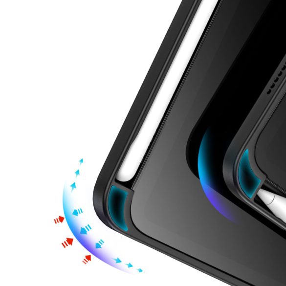 Dux Ducis Magi Series iPad Mini 6 (2021) oldalra nyíló smart tok érintőceruza tartóval, fekete