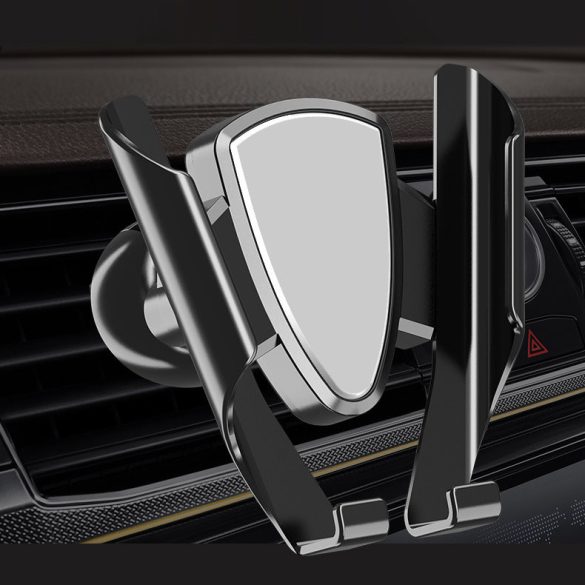 Universal Gravity Car Holder univerzális autós telefontartó, szellőzőrácsra, fekete-ezüst
