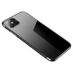   Clear Color Case Samsung Galaxy A52 4G/A52 5G/A52s 5G szilikon hátlap, tok, átlátszó-fekete
