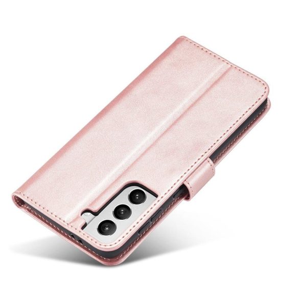 Smart Elegant Samsung Galaxy S22 Ultra oldalra nyíló tok, rózsaszín