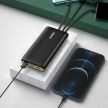 Dudao K4Pro Power Bank hordozható külső akkumulátor, USB/USB-C/USB micro/lightning kábellel, 10000 mAh, 2A, fekete