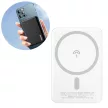 Dudao K14S Power Bank and Wireless Charger, MagSafe kompatibilis, 5000mAh, 10W/(5W MagSafe) hordozható külső akkumulátor és vezeték nélküli Qi töltő, fehér