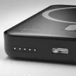 Dudao K14S Power Bank and Wireless Charger, MagSafe kompatibilis, 5000mAh, 10W/(5W MagSafe) hordozható külső akkumulátor és vezeték nélküli Qi töltő, fehér