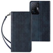   Magnet Strap Case Samsung Galaxy A52 4G/A52 5G/A52s 5G oldalra nyíló tok, sötétkék
