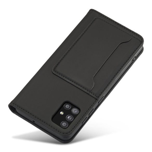 Magnet Card Case Samsung Galaxy A52 4G/A52 5G/A52s 5G kártyatartós oldalra nyíló tok, fekete