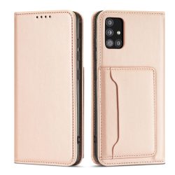   Magnet Card Case Samsung Galaxy A52 4G/A52 5G/A52s 5G kártyatartós oldalra nyíló tok, rózsaszín