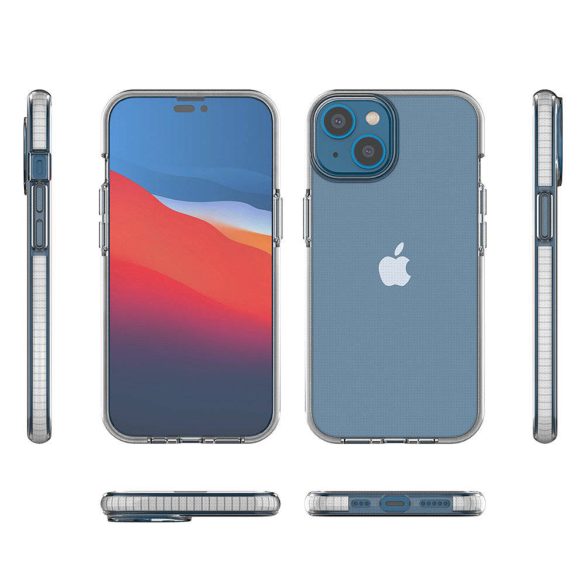 Spring Case Clear TPU Gel iPhone 14 Pro hátlap, tok, átlátszó-rózsaszín
