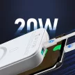 Joyroom JR-W020 PD 3.0 & QC 3.0 Power Bank and Qi Wireless Charger, MagSafe kompatibilis, 10000 mAh, 20W hordozható külső akkumulátor és vezeték nélküli Qi töltő, fekete