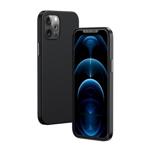 Baseus Magnetic Leather Magsafe Iphone 12/12 Pro hátlap, tok, fekete