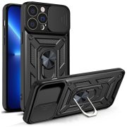   Hybrid Armor Camshield Case iPhone 13 Pro Max ütésálló hátlap, tok, fekete